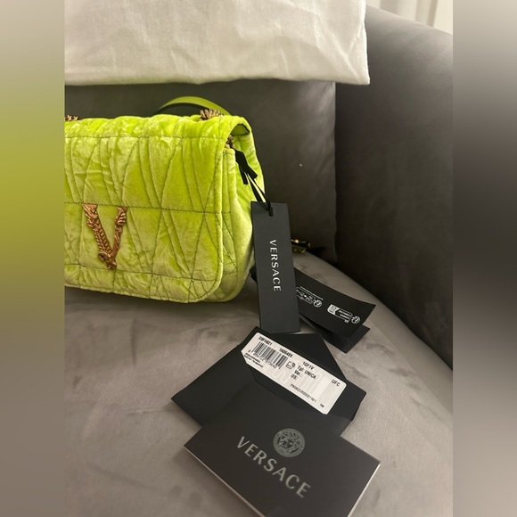 NWT Versace Virtus Velvet Shoulder Bag - Picture 7 of 11